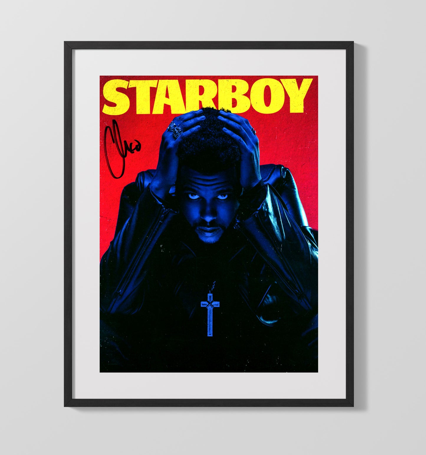 The Weeknd - Starboy Album Artwork - Vintage Music Wall Art - 16x20 Gallery Frame music decor