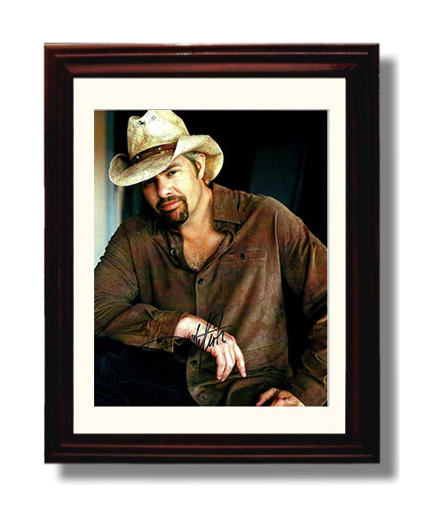 Toby Keith - Cowboy Hat Studio Portrait Music Wall Art 8x10 Beveled Frame wall art print – Music decor