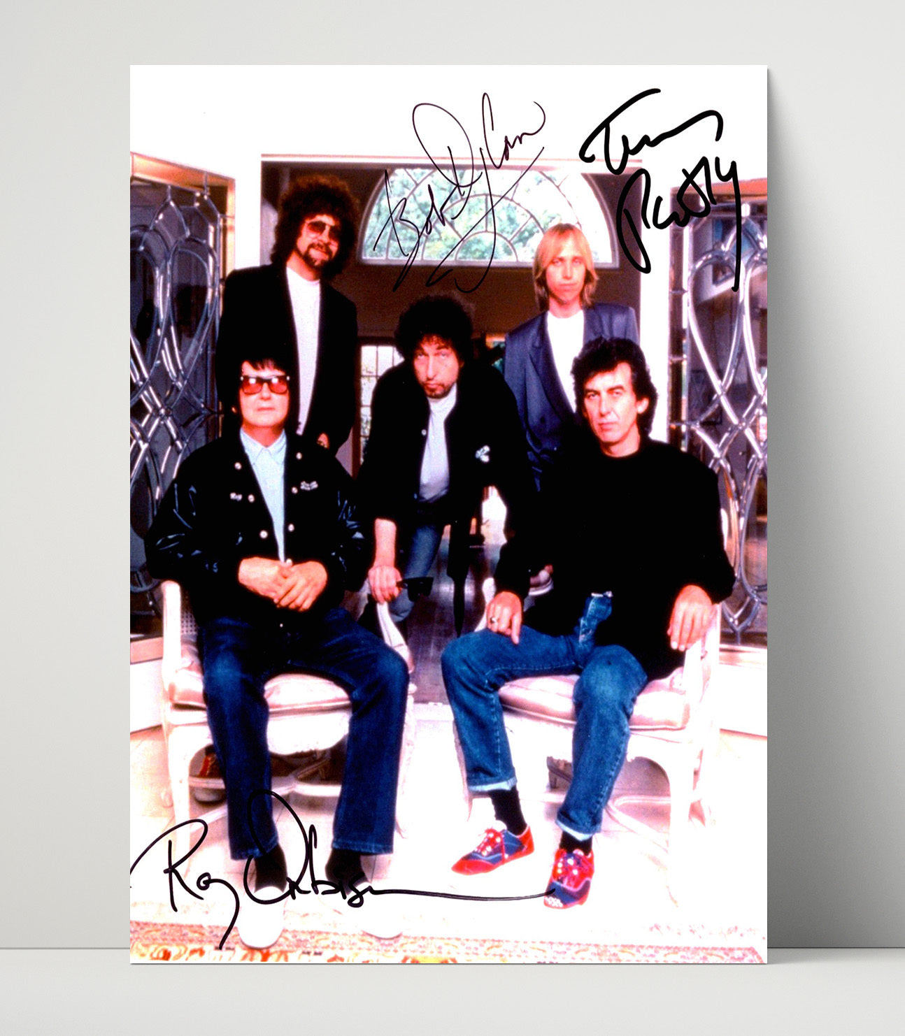 Traveling Wilburys - Supergroup Studio Lineup Music Wall Art 16x20 Unframed Print wall art print – Music decor