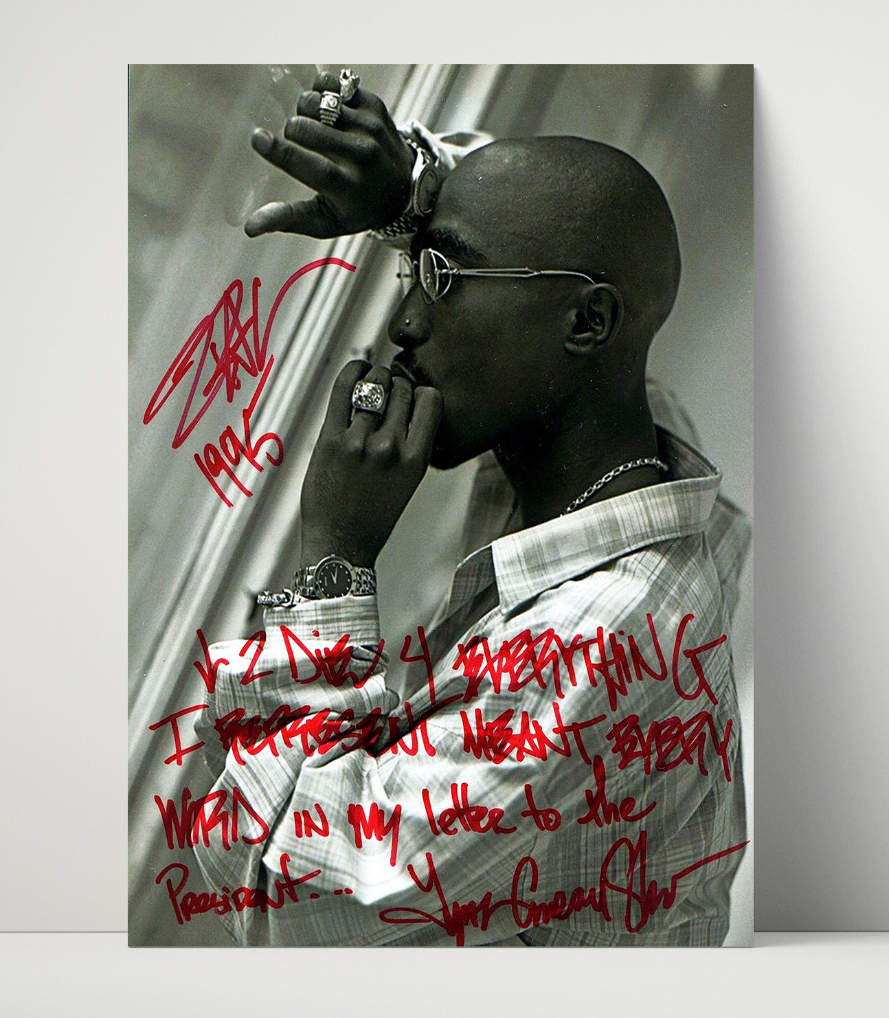 Tupac Shakur - Bandana Studio Headshot - Vintage Music Wall Art - 16x20 Unframed Print music decor