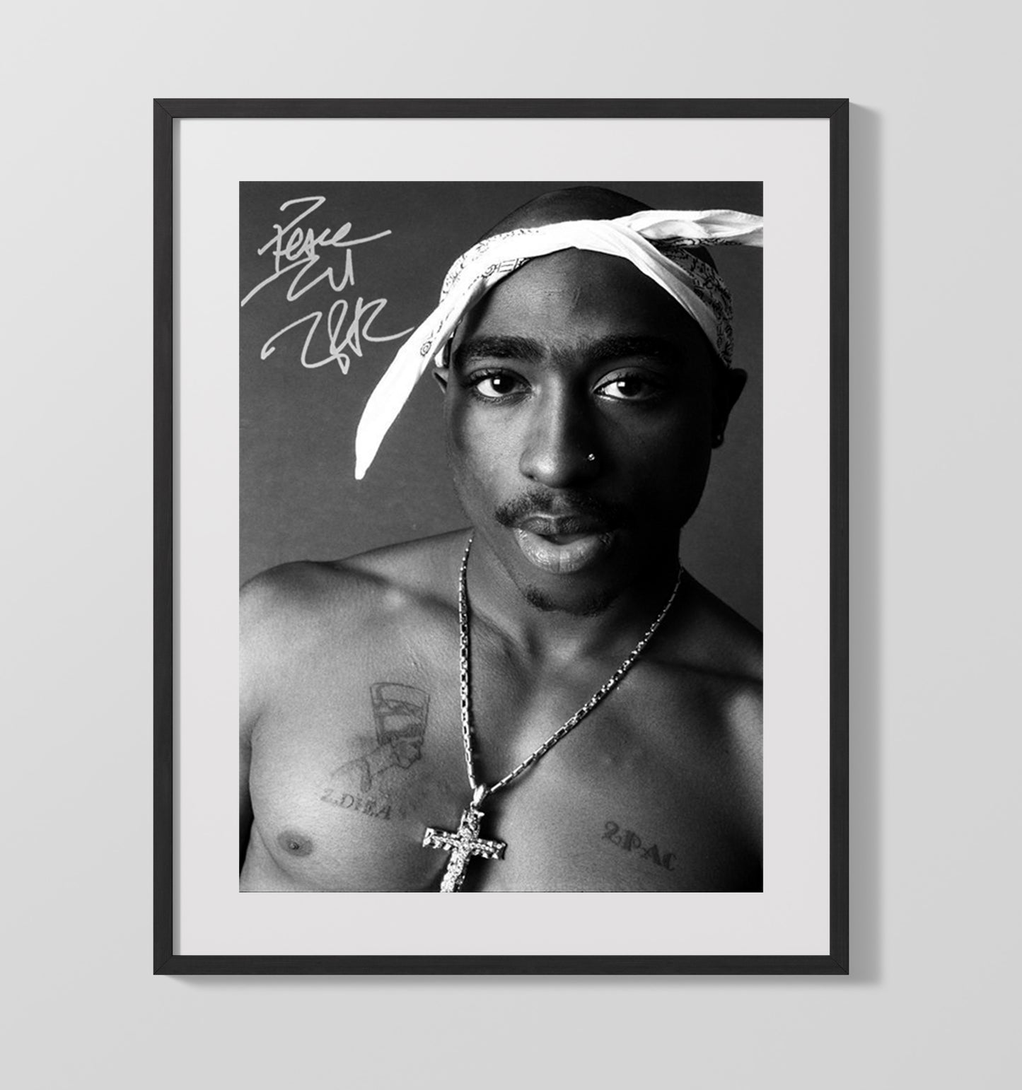 Tupac Shakur - Thoughtful Studio Profile Music Wall Art 16x20 Gallery Frame wall art print – Music decor