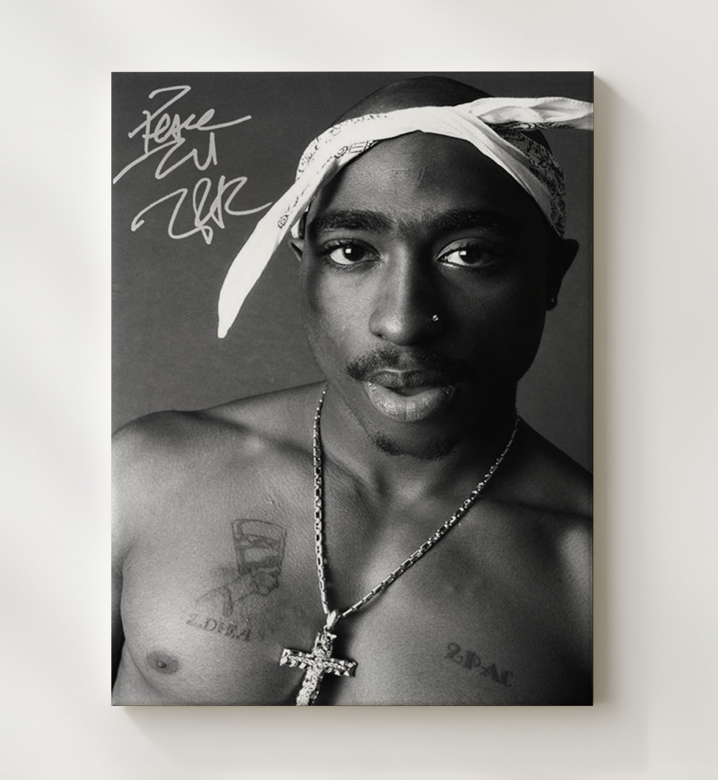 Tupac Shakur - Thoughtful Studio Profile - Vintage Music Wall Art - 20x24 Canvas music decor