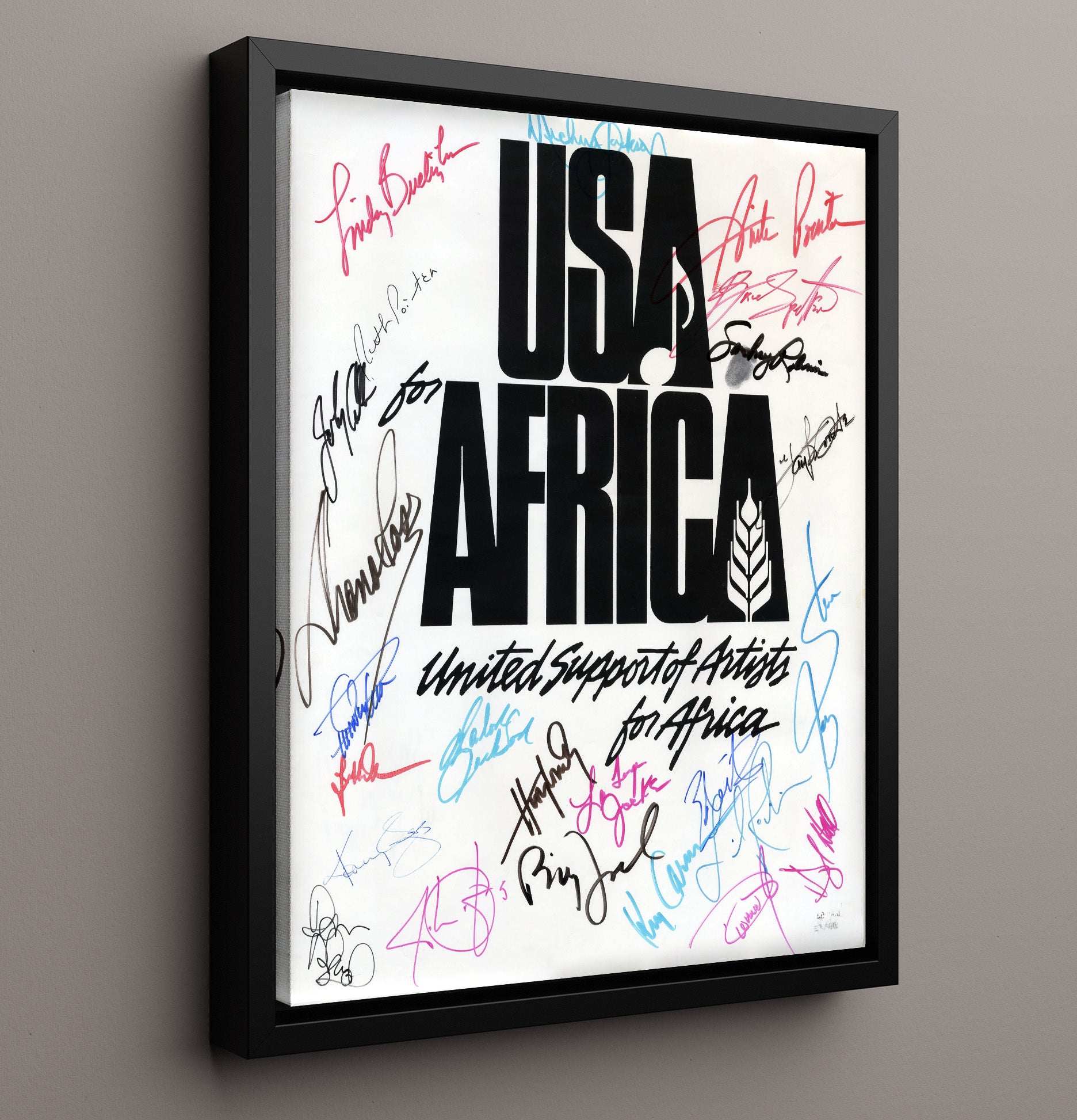 USA for Africa - We Are the World S Music Wall Art 16x20 Framed Canvas wall art print – Music decor
