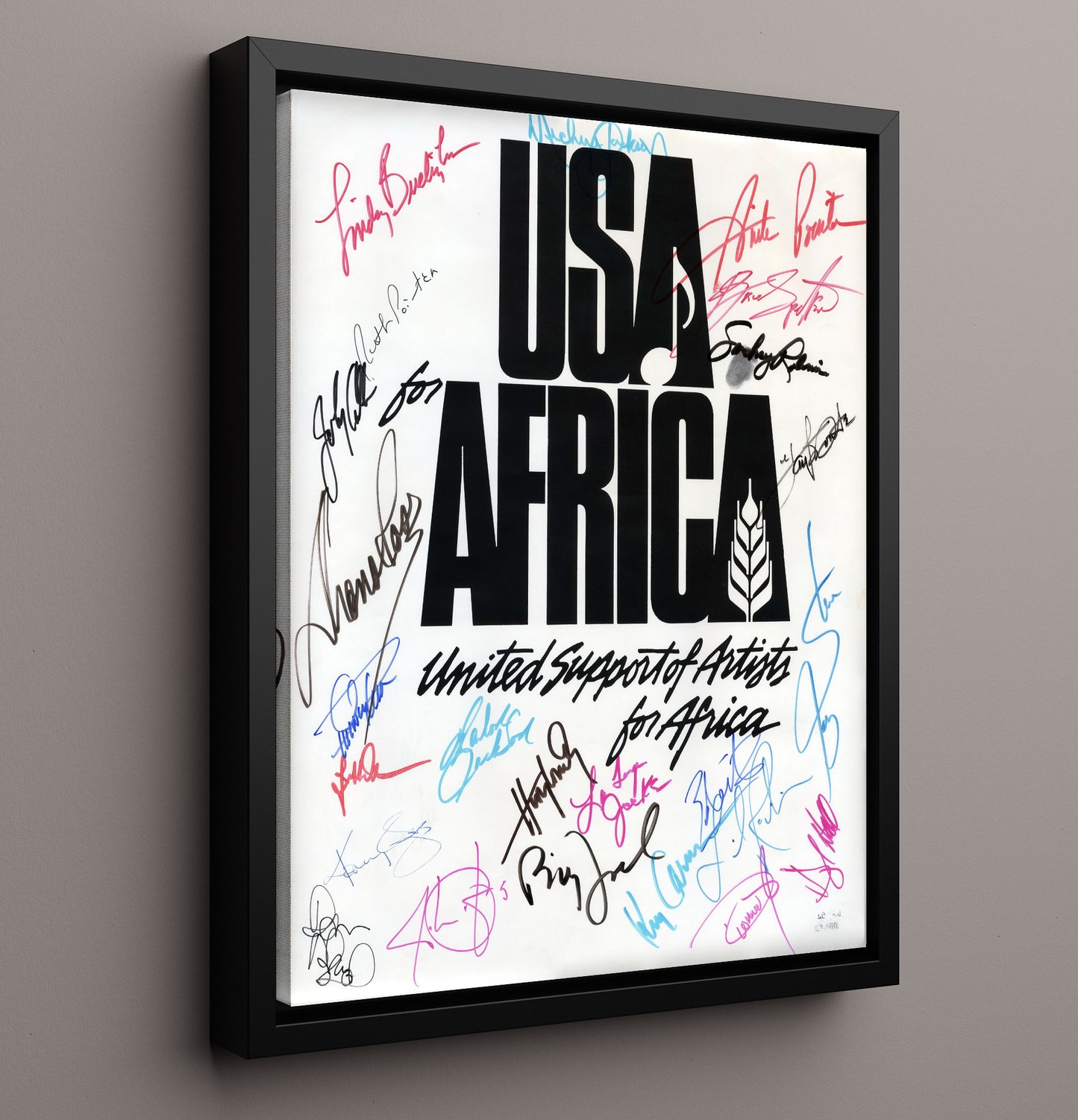 USA For Africa - We Are The World s - Vintage Music Wall Art - 16x20 Framed Canvas music decor
