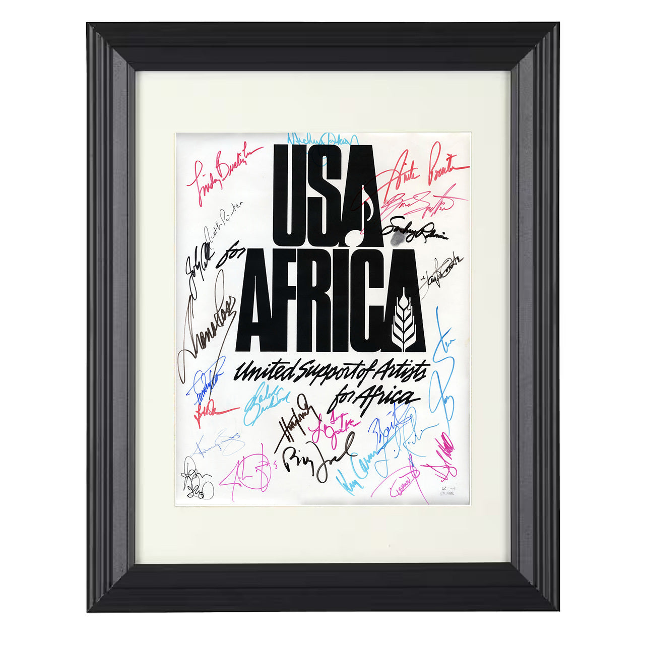 USA for Africa – We Are the World s Image – 8x10 black beveled framed music wall art