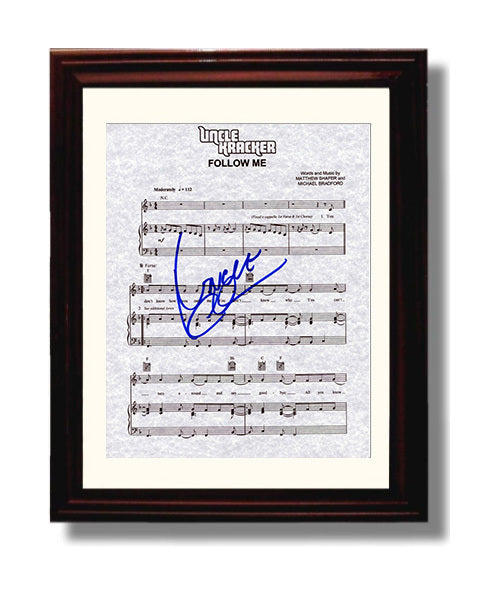 Uncle Kracker - Follow Me Sheet Music Music Wall Art 8x10 Beveled Frame wall art print – Music decor