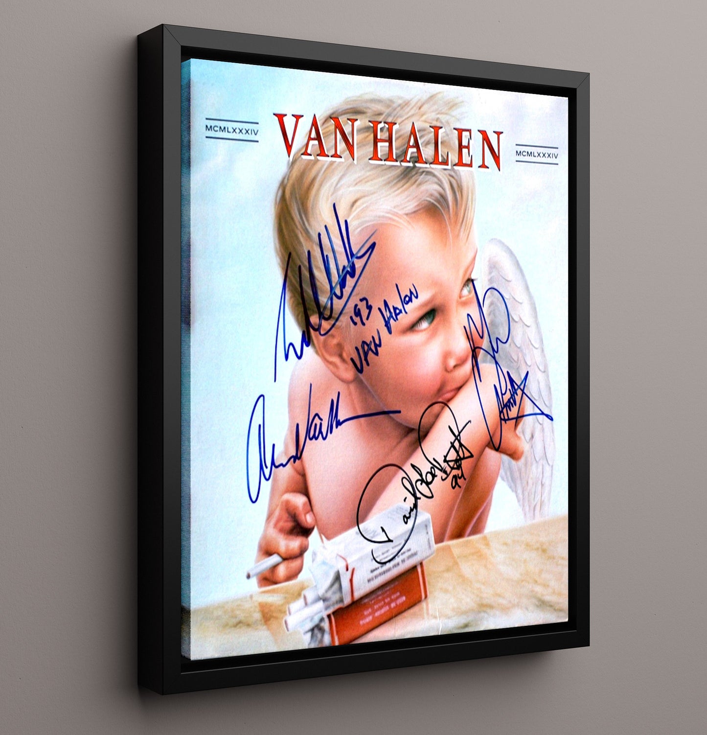 Van Halen - 1984 Angel Album Cover ed - Vintage Music Wall Art - 16x20 Framed Canvas music decor