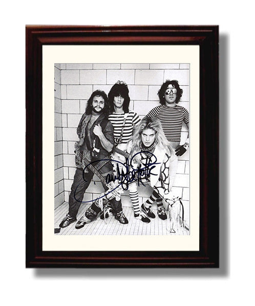 Van Halen - David Lee Roth with Band Early Promo Music Wall Art 8x10 Beveled Frame wall art print – Music decor