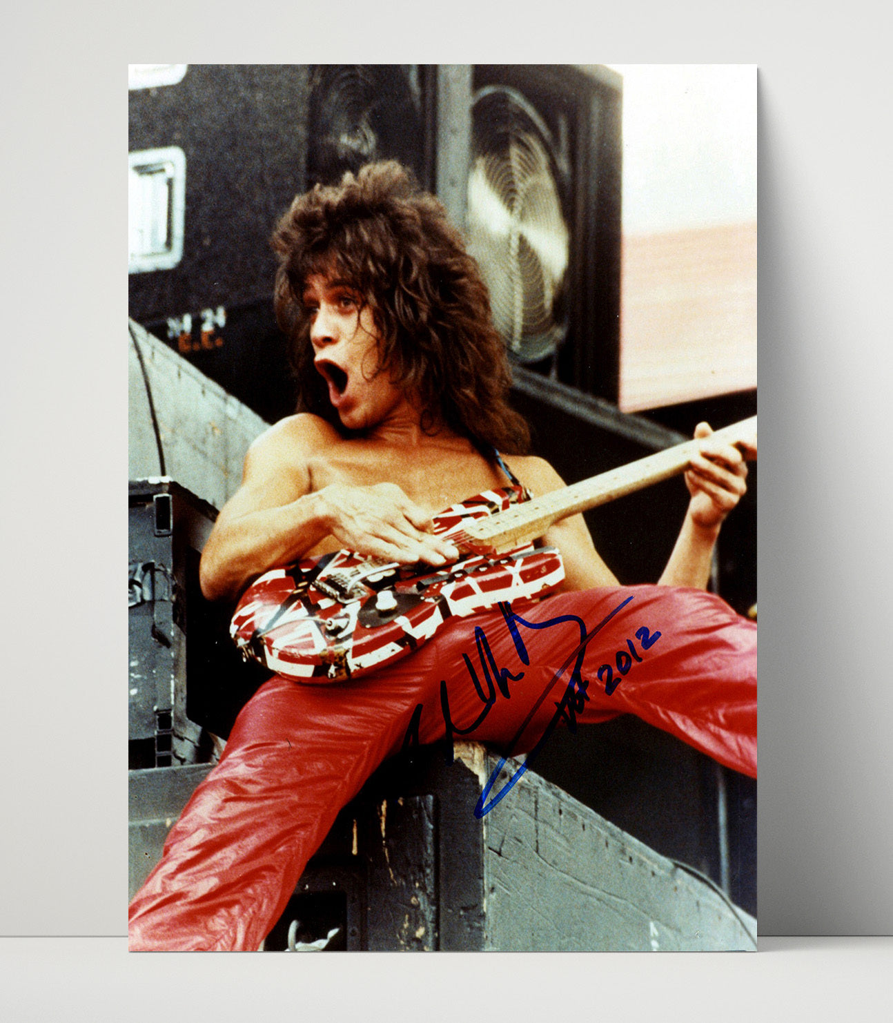 Van Halen - Eddie Van Halen Live Guitar Performance Red Pants - Vintage Music Wall Art - 16x20 Unframed Print music decor