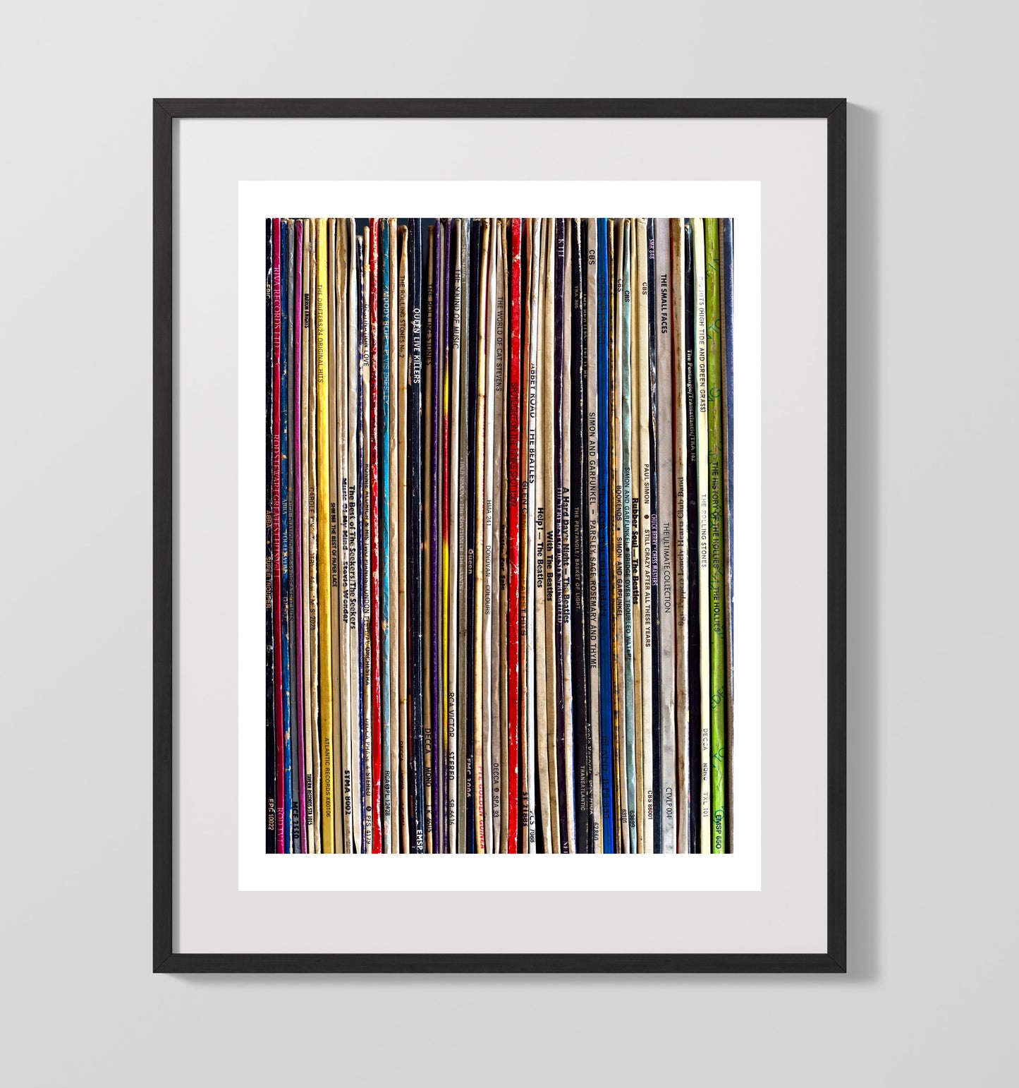 Vinyl Collection - Record Spine Spectrum Music Wall Art 16x20 Gallery Frame wall art print – Music decor