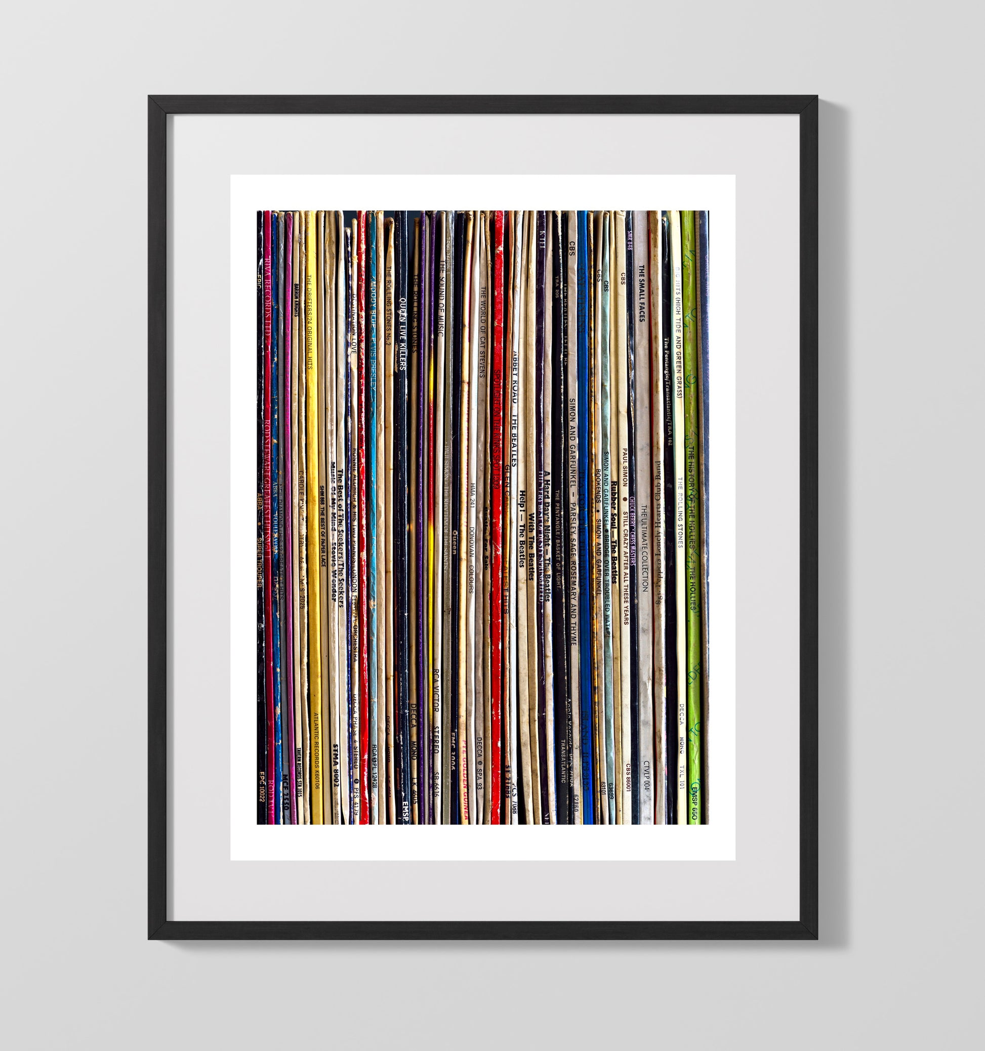 Vinyl Collection - Record Spine Spectrum Music Wall Art 16x20 Gallery Frame wall art print – Music decor