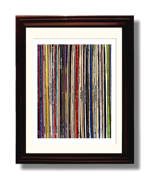 Vinyl Collection - Record Spine Spectrum Music Wall Art 8x10 Beveled Frame wall art print – Music decor