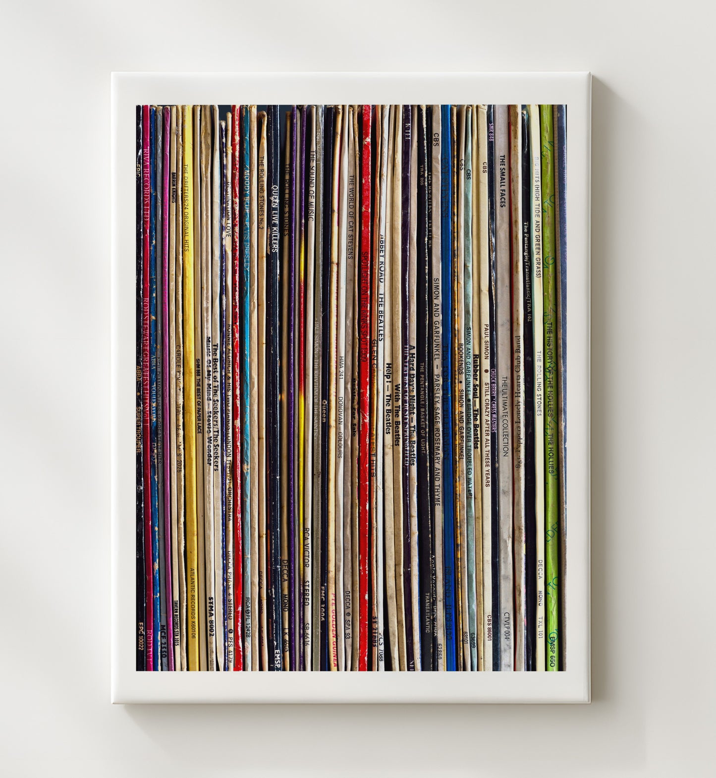 Vinyl Collection - Record Spine Spectrum Music Wall Art 20x24 Canvas wall art print – Music decor