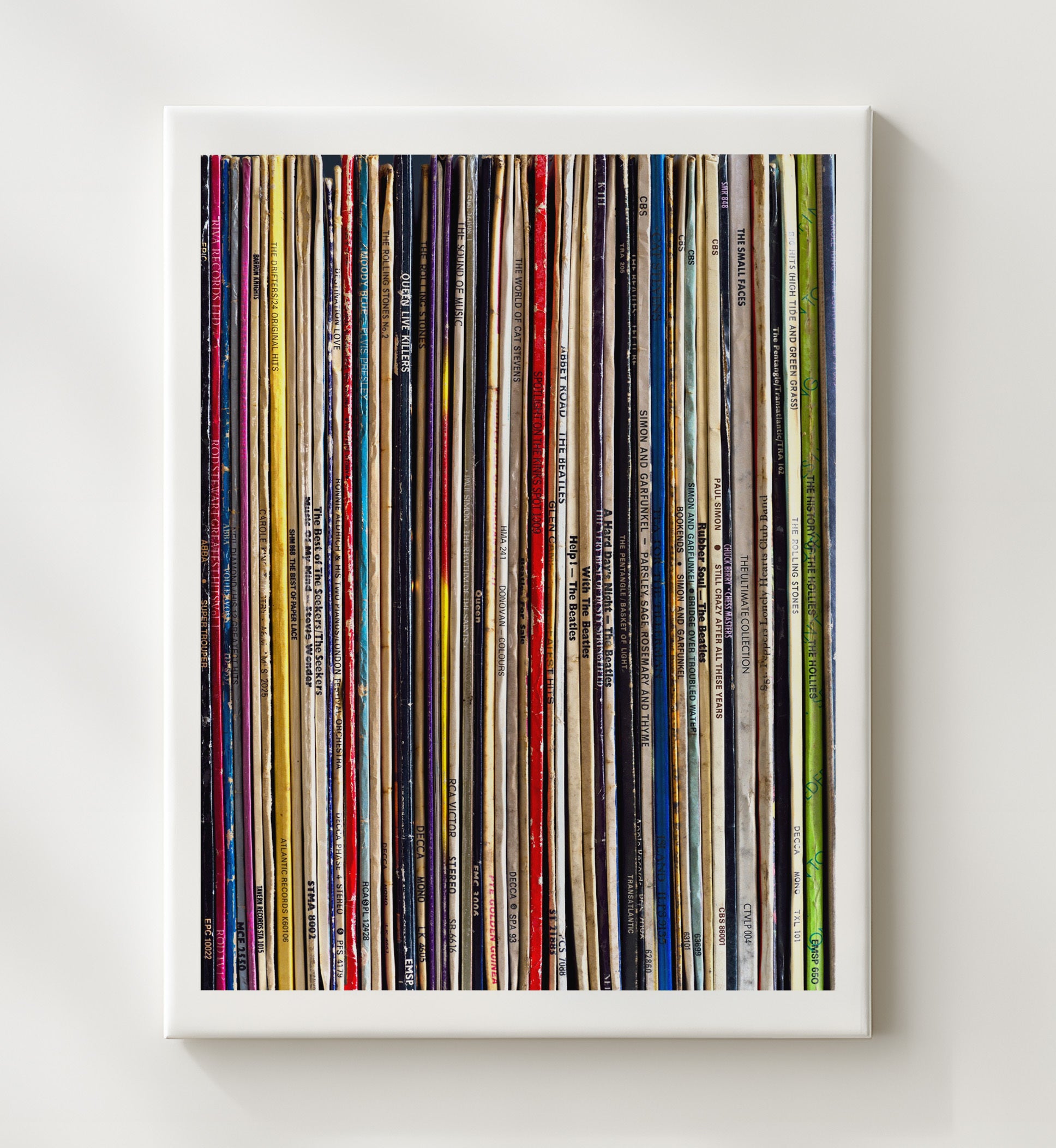 Vinyl Collection - Record Spine Spectrum Music Wall Art 20x24 Canvas wall art print – Music decor
