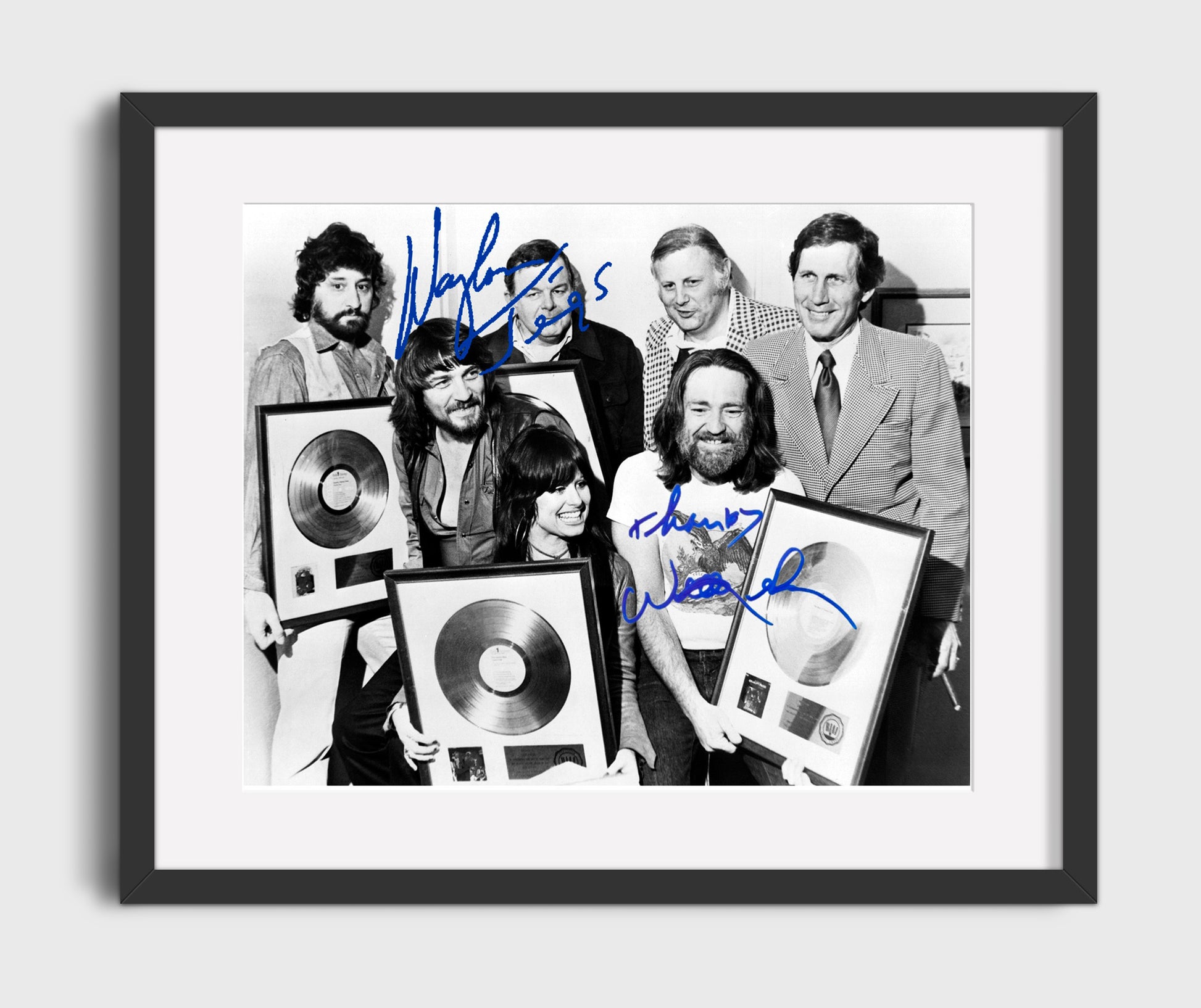 Waylon Jennings and Willie Nelson - Outlaw Brothers - Vintage Music Wall Art - 16x20 Gallery Frame music decor
