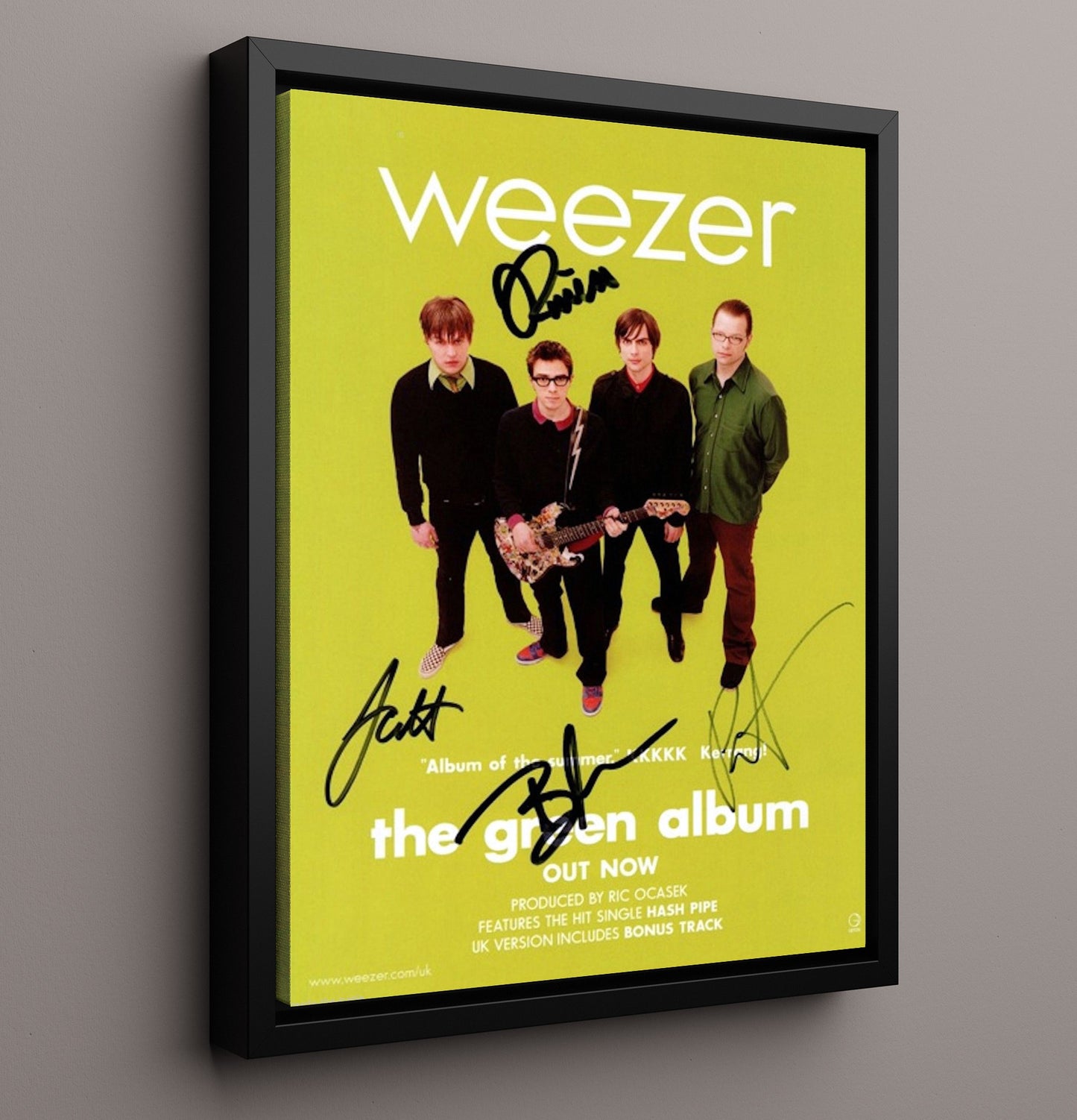 Weezer - Green Album Promo Band Photo Music Wall Art 16x20 Framed Canvas wall art print – Music decor