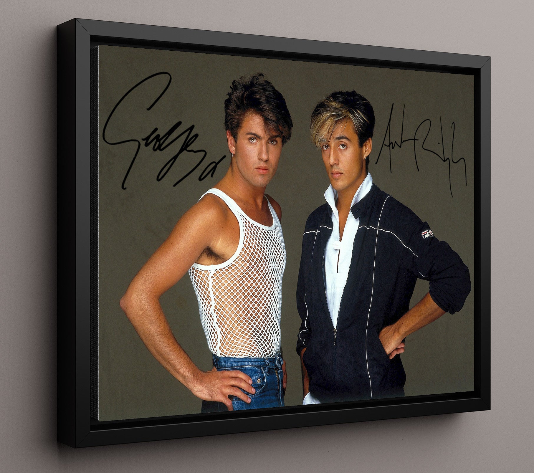 Wham - Careless Whisper Era - Vintage Music Wall Art - 16x20 Framed Canvas music decor