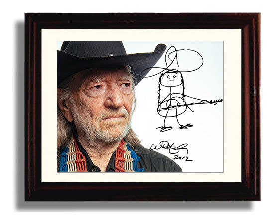 Willie Nelson - Outlaw Country Icon - Vintage Music Wall Art - 8x10 Beveled Frame music decor