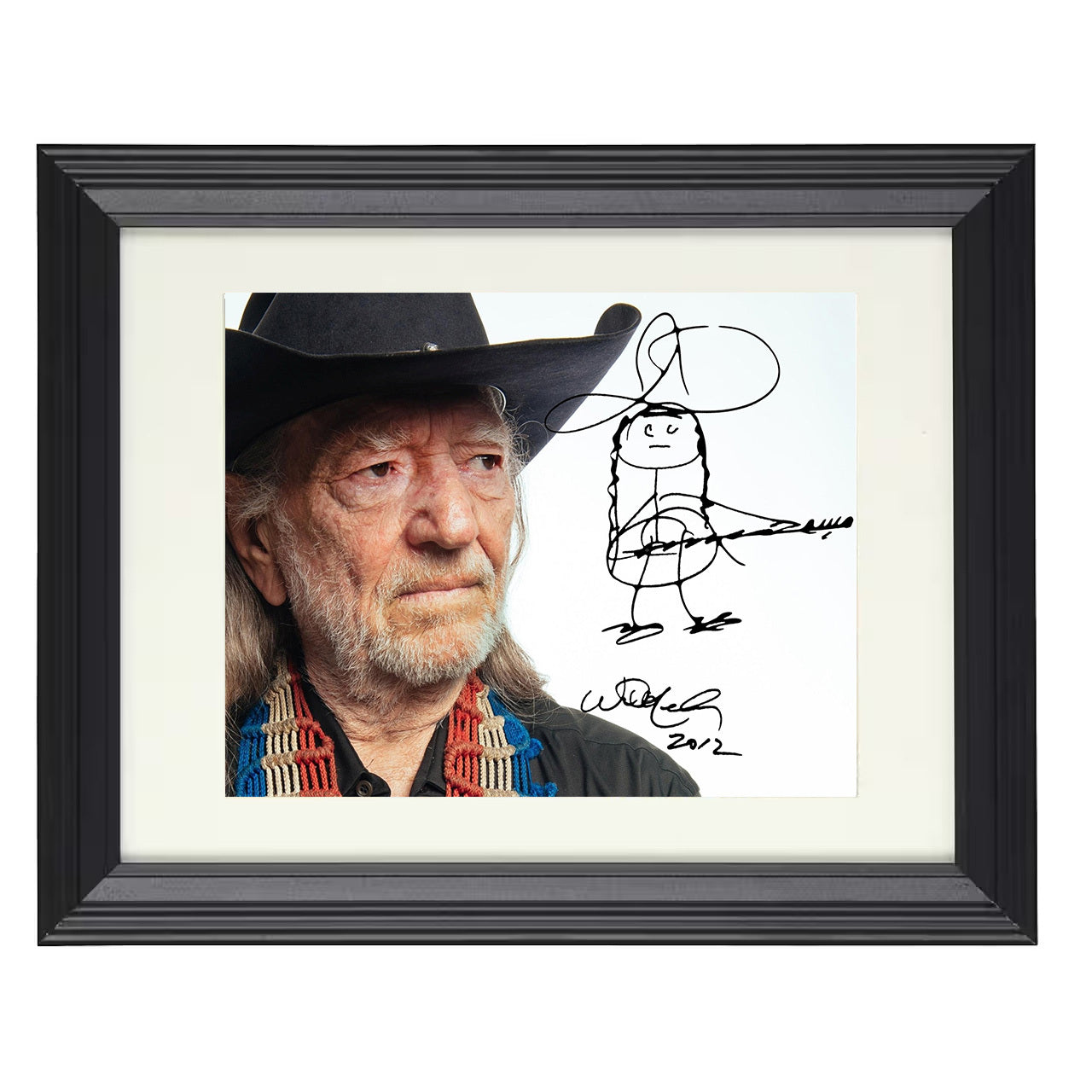 Willie Nelson – Outlaw Country Icon – 8x10 black beveled framed music wall art