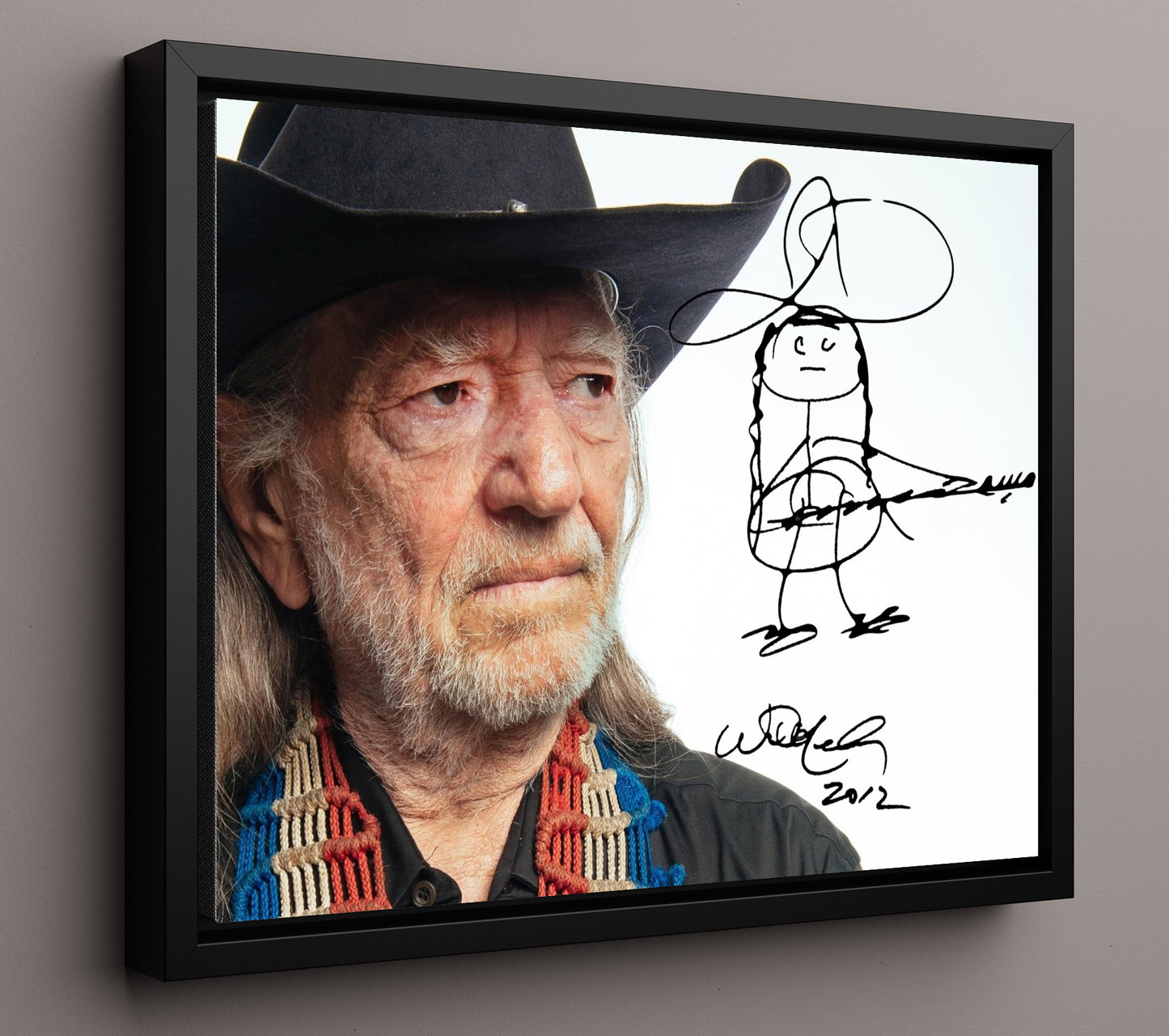 Willie Nelson - Outlaw Country Icon - Vintage Music Wall Art - 16x20 Framed Canvas music decor
