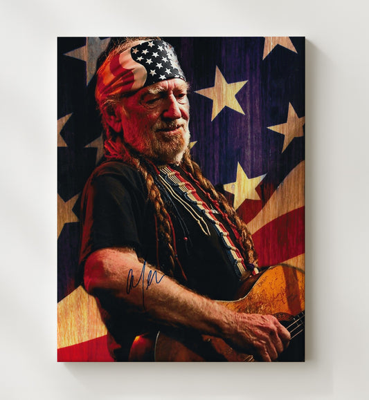 Willie Nelson - Patriotic Stage Photo 16x20 Gallery Frame vintage music wall art