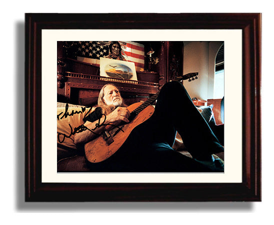 Willie Nelson - Red Headed Stranger at Rest - Vintage Music Wall Art - 8x10 Beveled Frame music decor