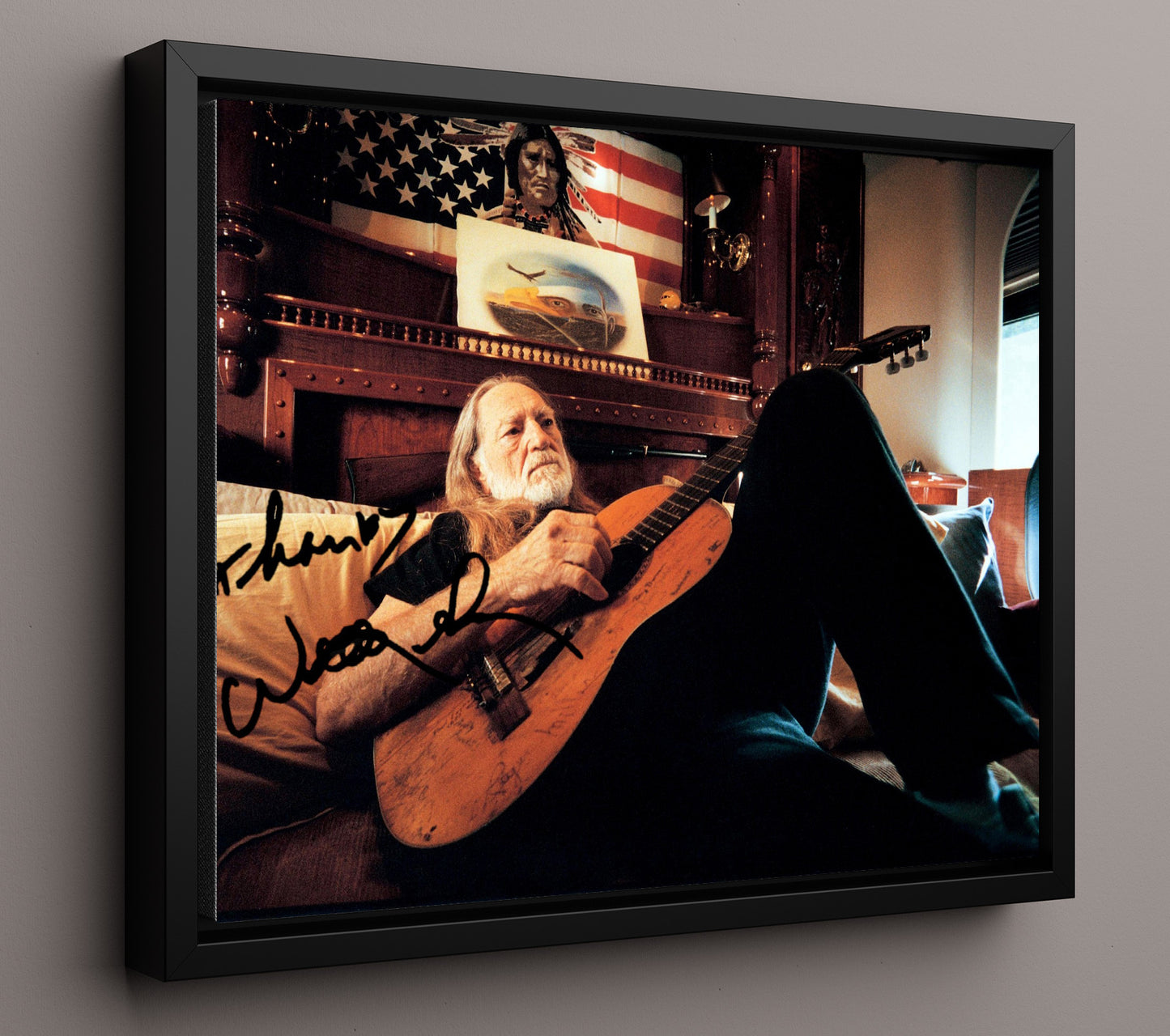 Willie Nelson - Red Headed Stranger at Rest - Vintage Music Wall Art - 16x20 Framed Canvas music decor