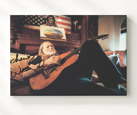 Willie Nelson - Red Headed Stranger at Rest 16x20 Gallery Frame vintage music wall art