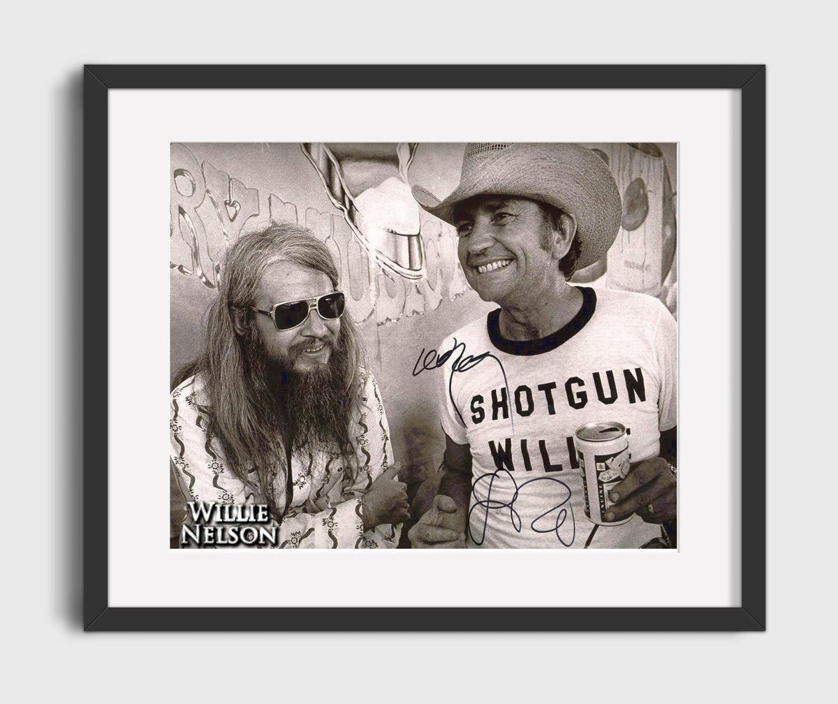 Willie Nelson and Leon Russell - Honky Tonk Legends 8x10 Framed Canvas vintage music wall art