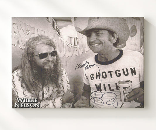Willie Nelson and Leon Russell - Honky Tonk Legends 16x20 Gallery Frame vintage music wall art