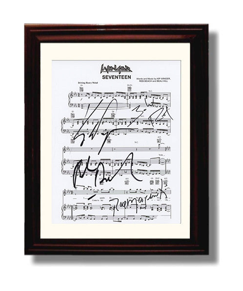 Winger - Seventeen ed Lyric Sheet - Vintage Music Wall Art - 8x10 Beveled Frame music decor