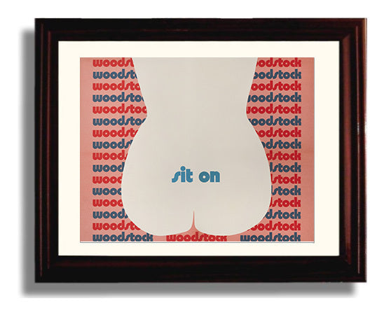 Woodstock - Sit On It - Vintage Music Wall Art - 8x10 Beveled Frame music decor