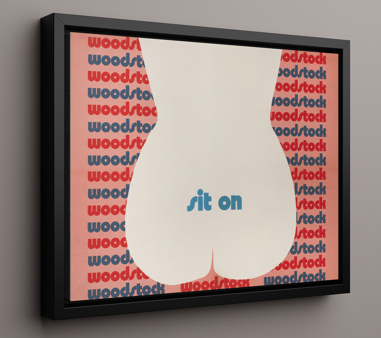 Woodstock - Sit On It - Vintage Music Wall Art - 16x20 Framed Canvas music decor