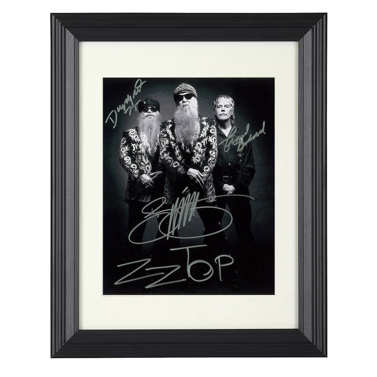 ZZ Top – Trio of Beards Swagger Image – 8x10 black beveled framed music wall art