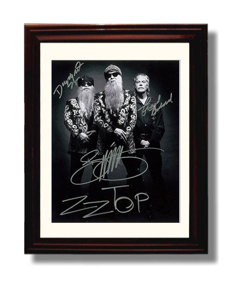ZZ Top - Trio of Beards Swagger - Vintage Music Wall Art - 8x10 Beveled Frame music decor