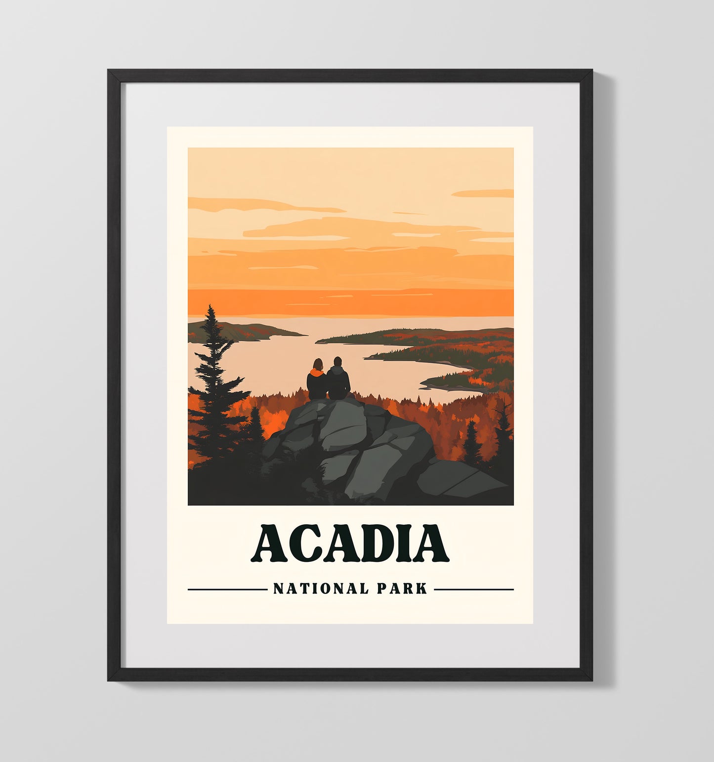 Acadia Cadillac Mountain Version 1 National Parks Wall Art - 16x20 Gallery Frame