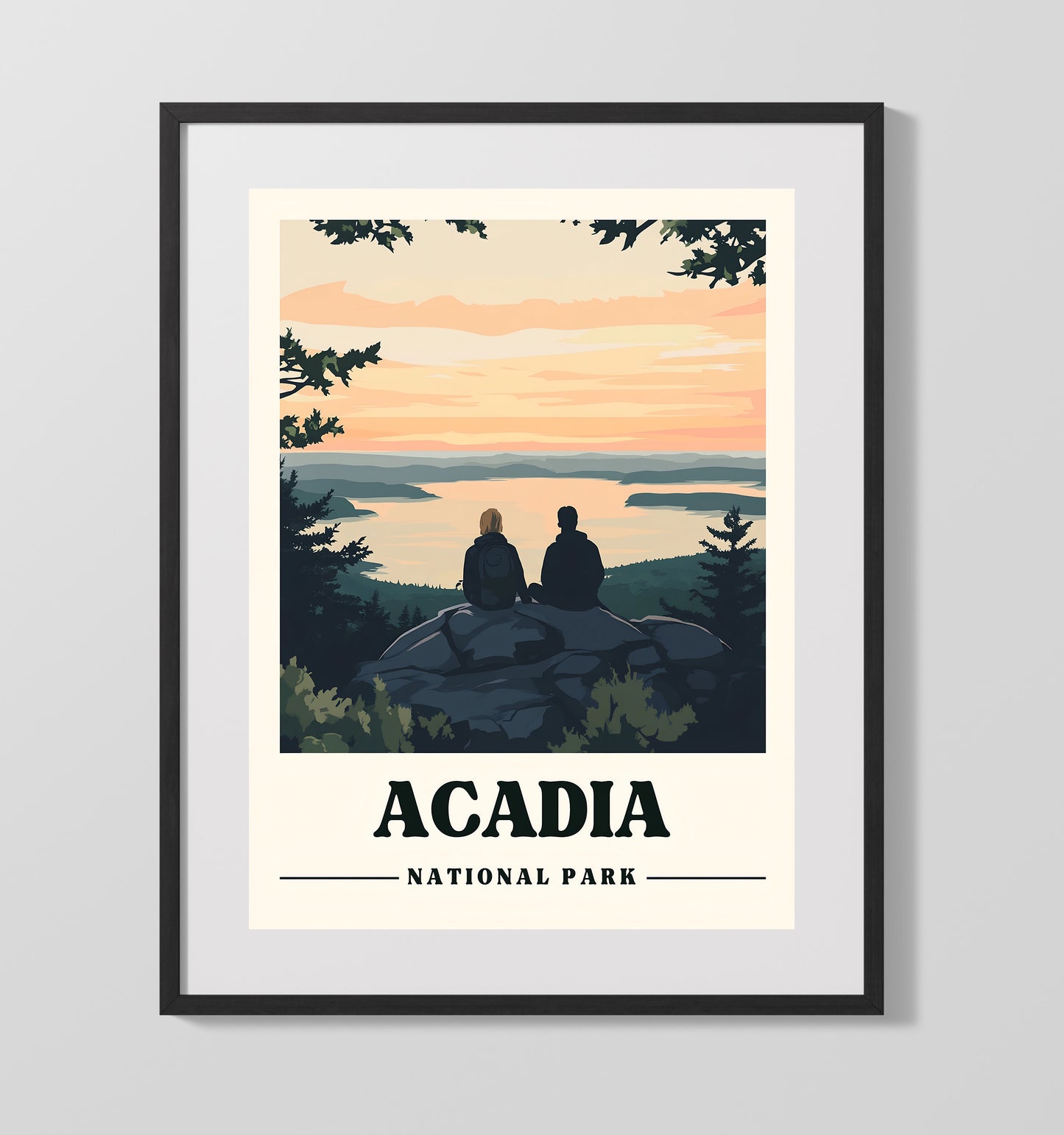 Acadia Cadillac Mountain Version 2 National Parks Wall Art - 16x20 Gallery Frame