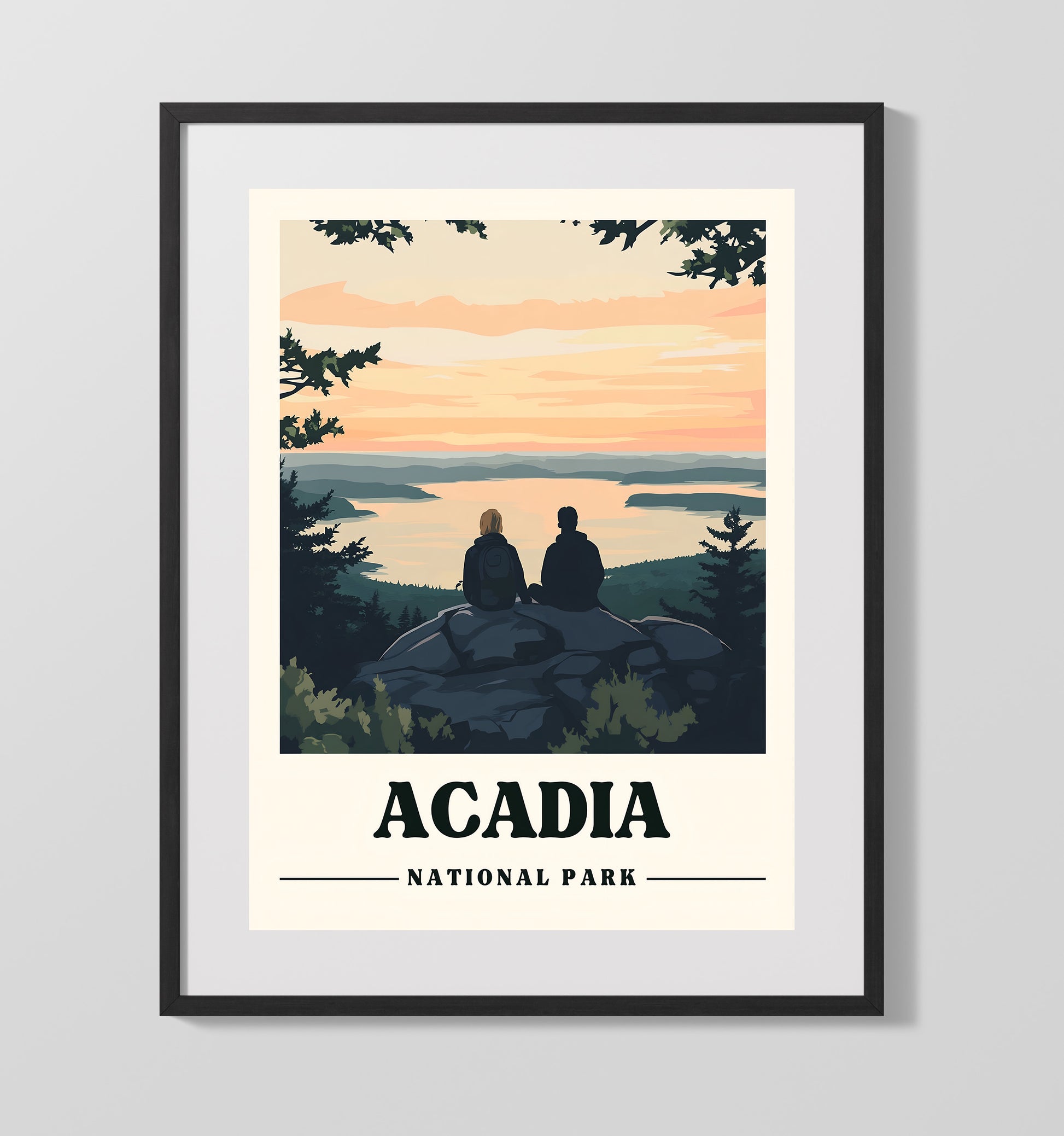 Acadia Cadillac Mountain Version 2 National Parks Wall Art - 16x20 Gallery Frame