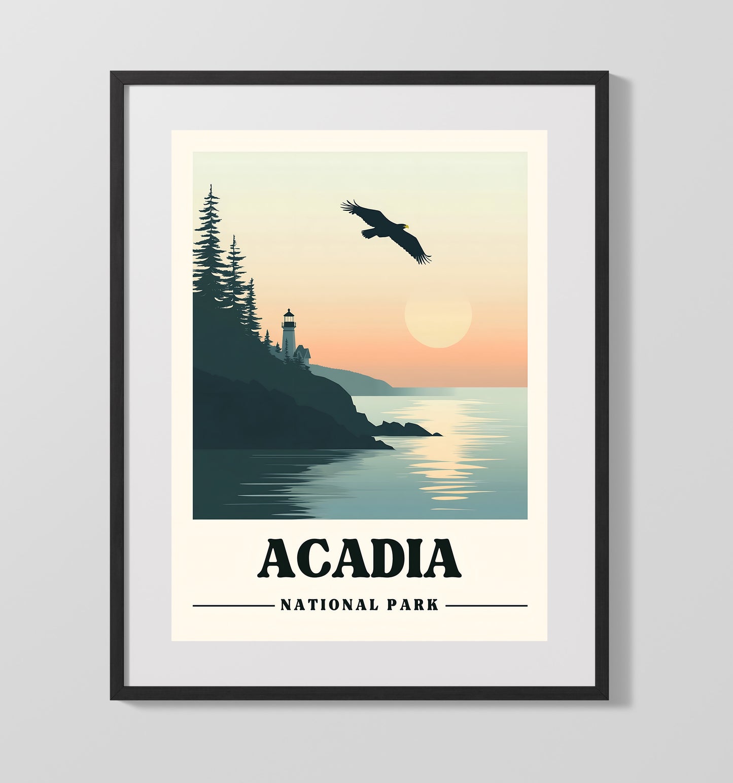 Acadia Head Lighthouse National Parks Wall Art - 16x20 Gallery Frame