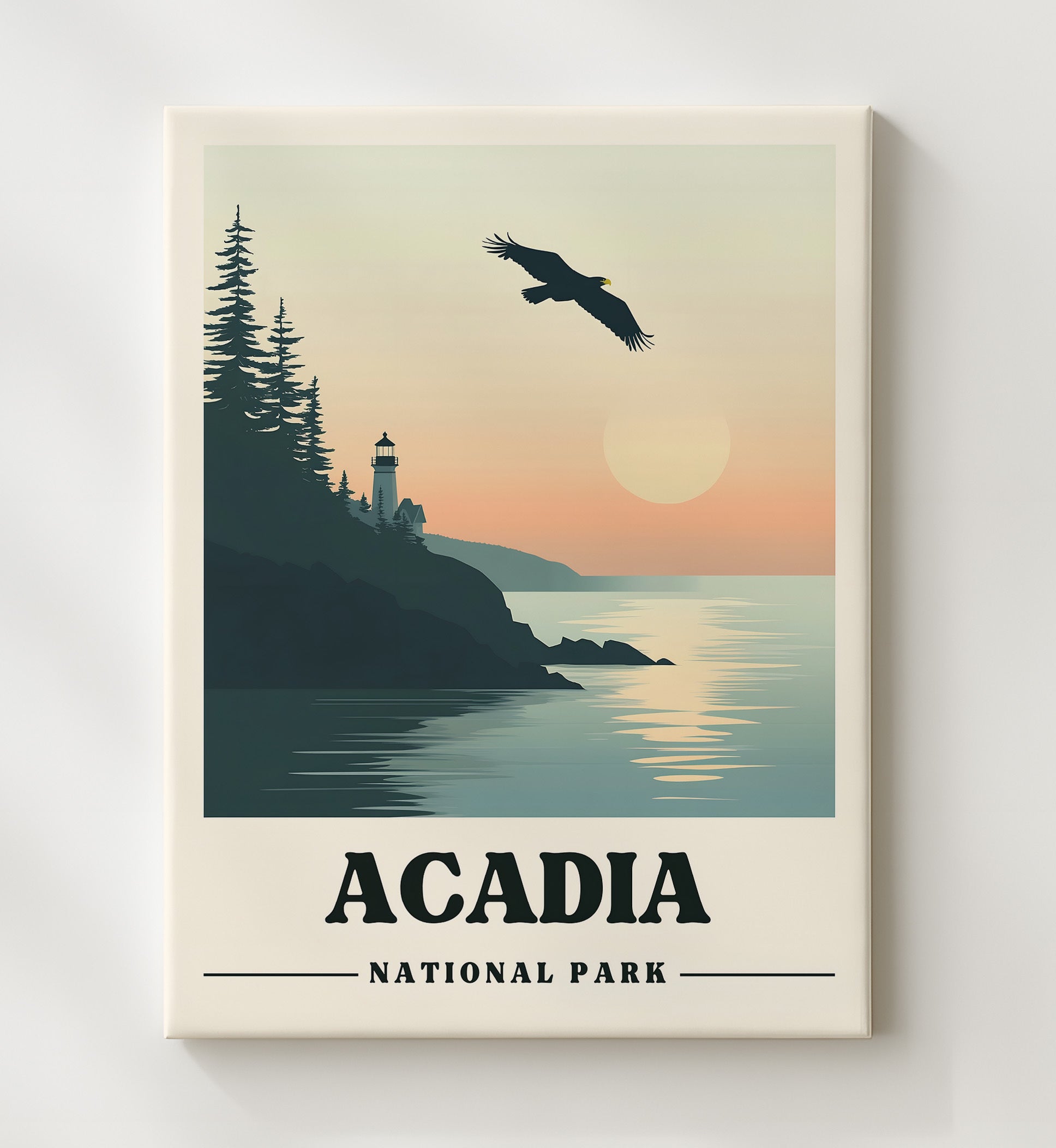 Acadia Head Lighthouse National Parks Wall Art - 20x24 Canvas