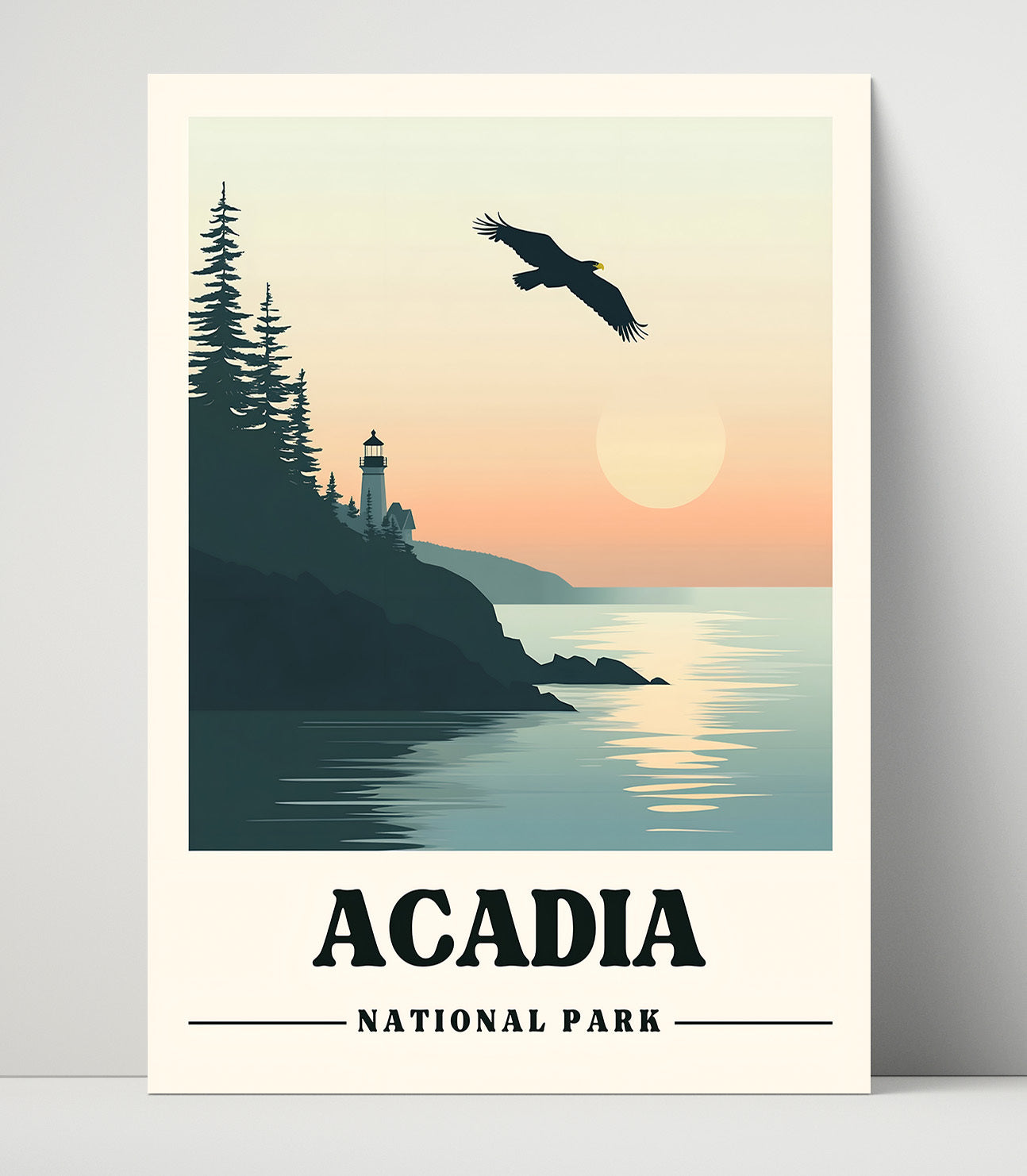 Acadia Head Lighthouse National Parks Wall Art - 16x20 Unframed Print