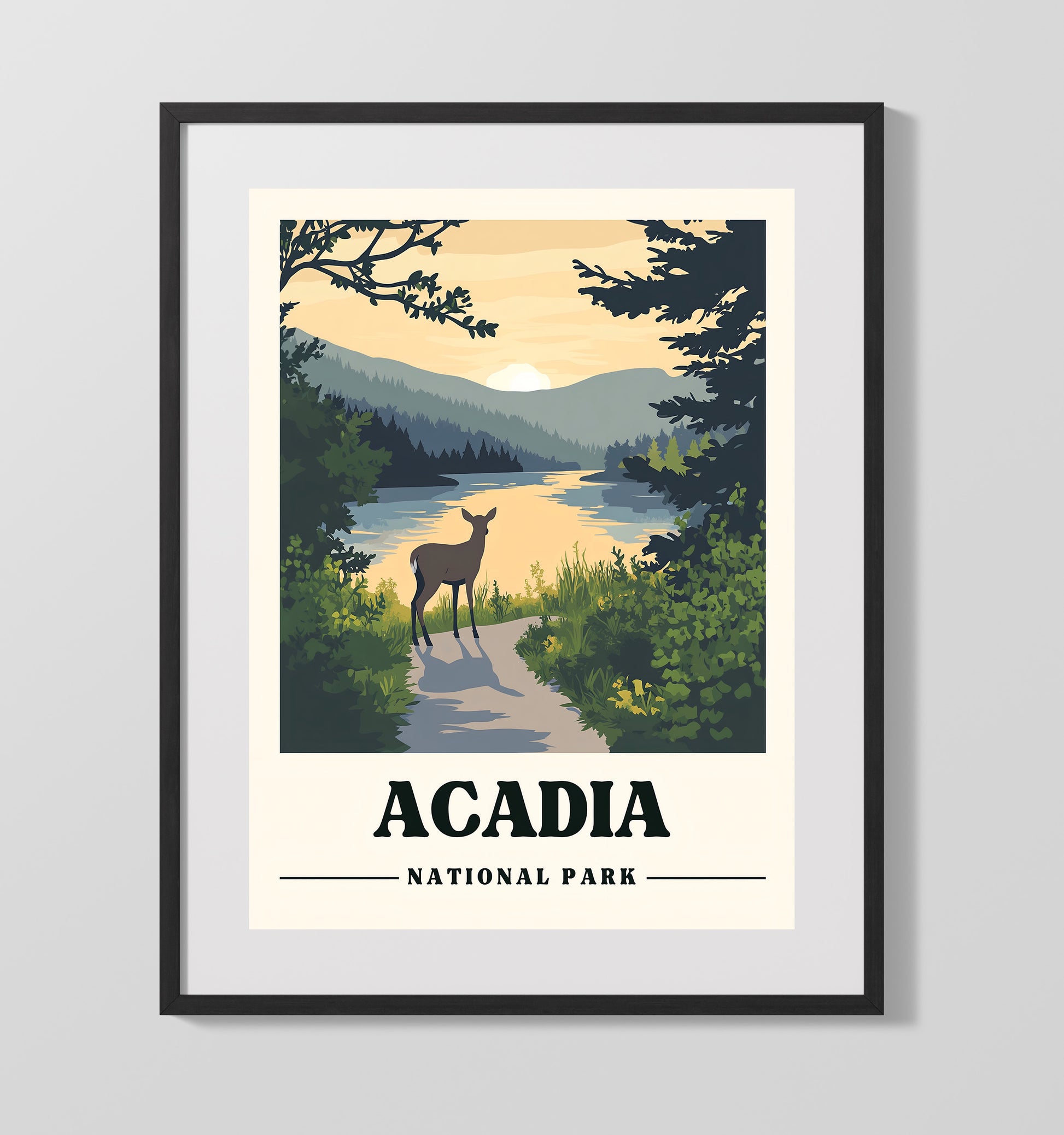 Acadia Jordan Pond Version 1 National Parks Wall Art - 16x20 Gallery Frame