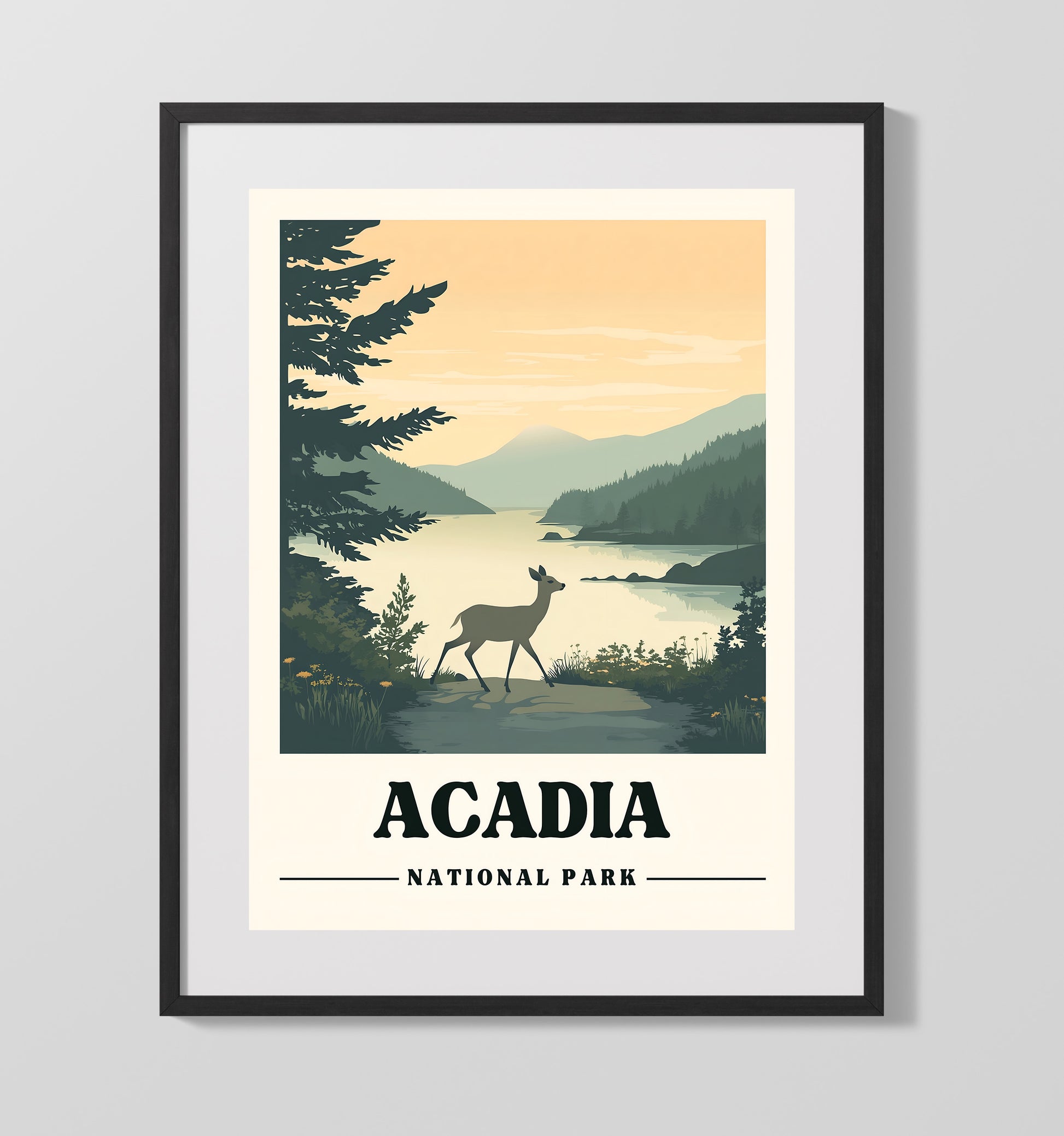 Acadia Jordan Pond Version 2 National Parks Wall Art - 16x20 Gallery Frame