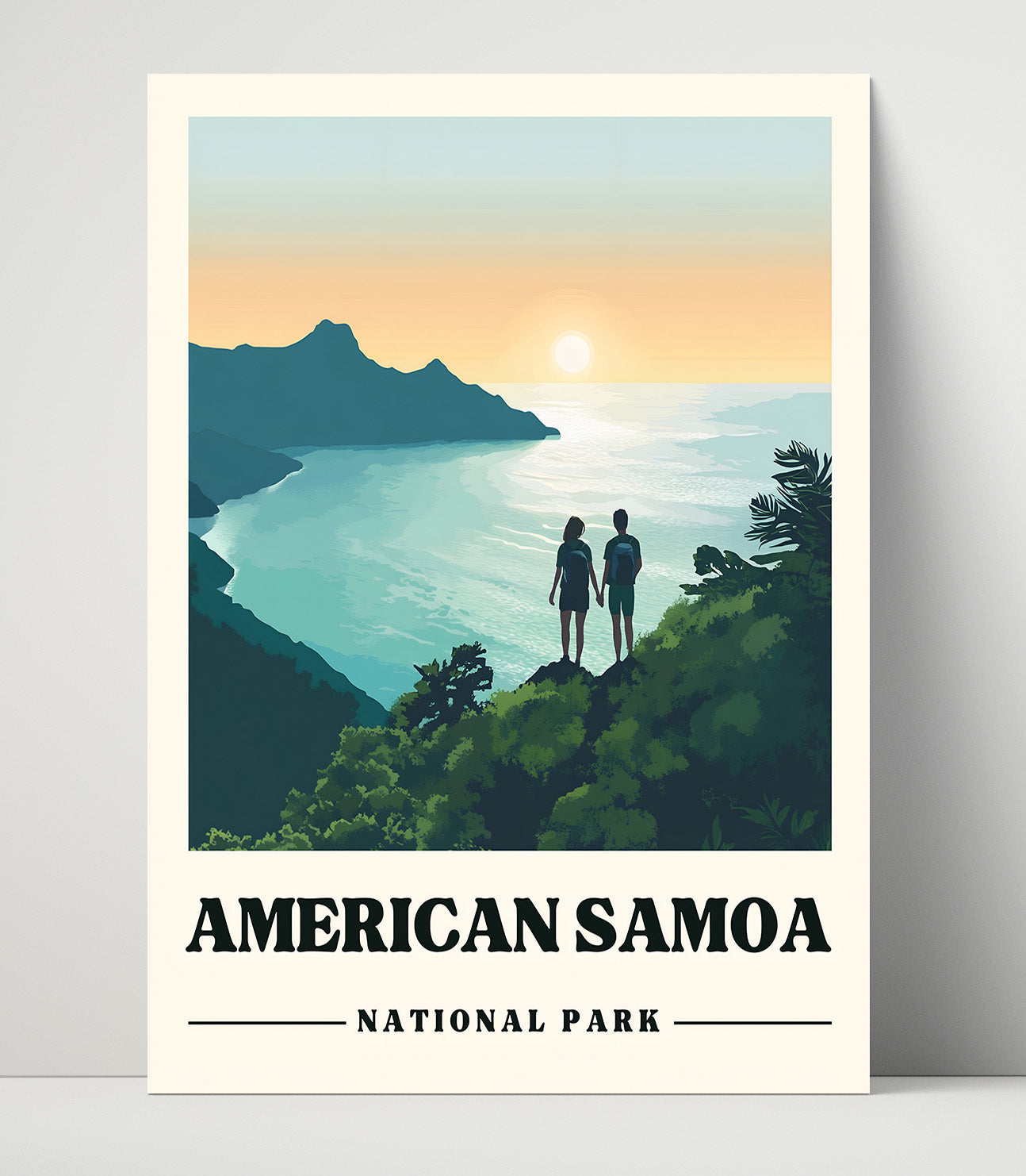 American Samoa Mount Alava Version 1 National Parks Wall Art - 16x20 Unframed Print