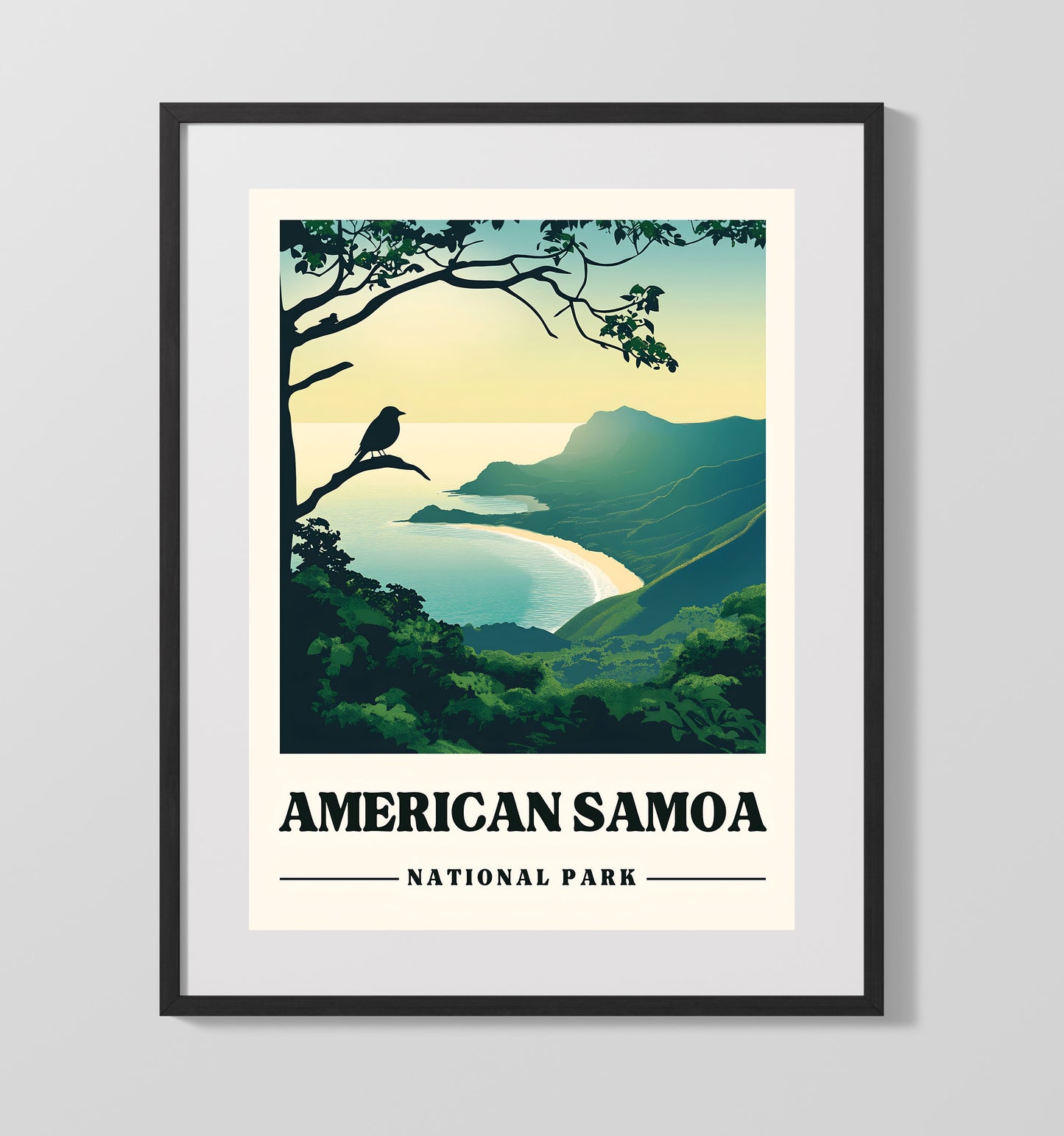 American Samoa Pola Island National Parks Wall Art - 16x20 Gallery Frame
