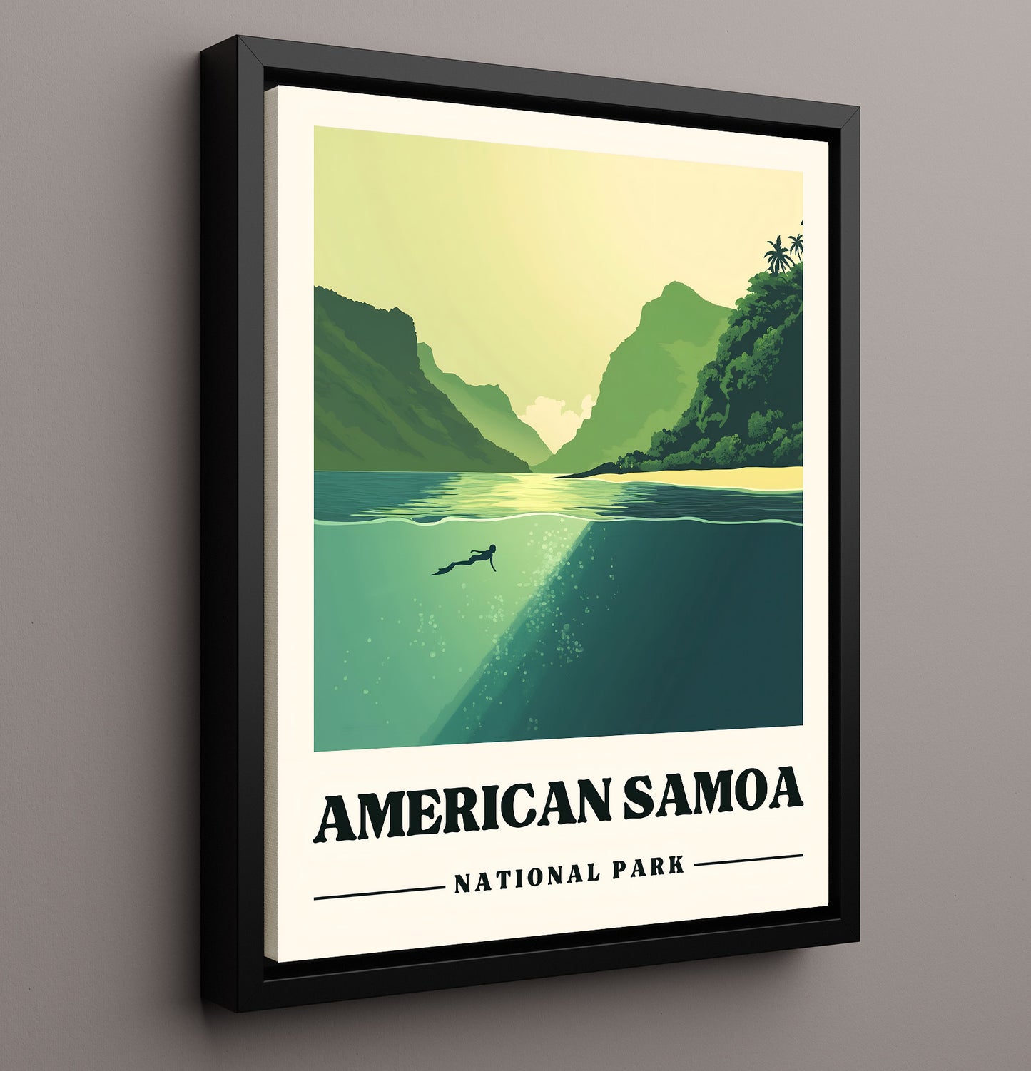 American Samoa Vatia Bay National Parks Wall Art - 16x20 Framed Canvas