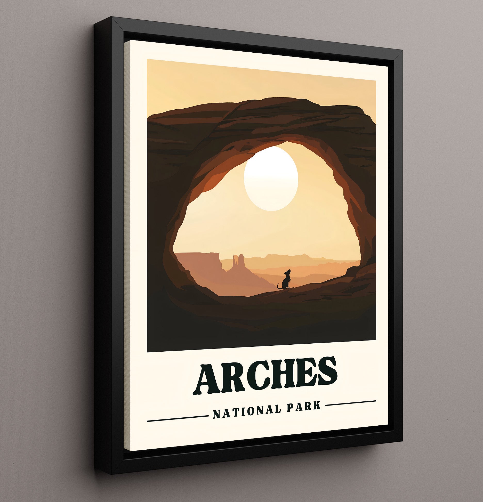 Arches Landscape Arch National Parks Wall Art - 16x20 Framed Canvas