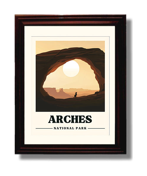 Arches Landscape Arch National Parks Wall Art - 8x10 Beveled Frame