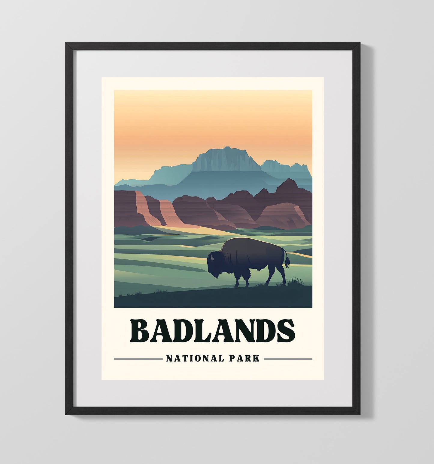 Badlands Big Badlands Overlook National Parks Wall Art - 16x20 Gallery Frame