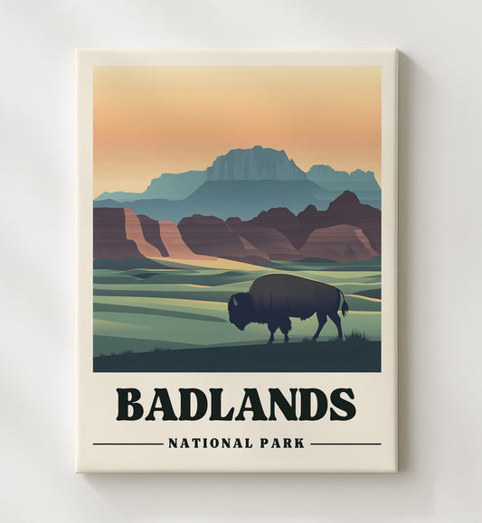 Badlands - Big Badlands Overlook 8x10 Canvas national park wall art
